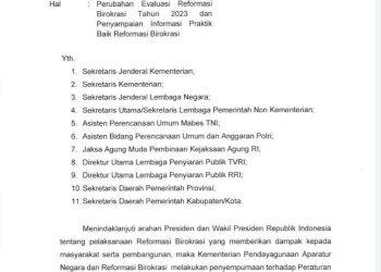 Kementerian PANRB Ubah Skema Pengisian Penilaian Mandiri Pelaksanaan Reformasi Birokrasi