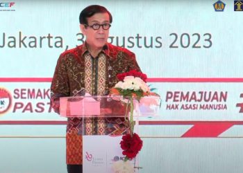 Pembukaan Temu Bisnis Ke-6 dan ICEF, Ini yang Disampaikan Menteri Hukum dan HAM, Yasonna H. Laoly