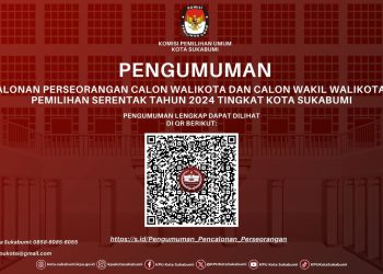 Pengumuman Pencalonan Perseorangan Calon Wali Kota dan Wakil Wali Kota Pada Pemilu Serentak Tahun 2024 Tingkat Kota Sukabumi