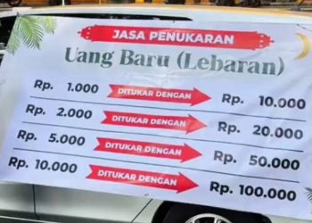 Ryu Kintaro, Bocah Cerdas Buka Jasa Tukar Uang Baru Lebaran