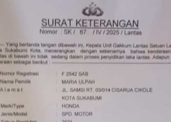 Pengumuman Kehilangan Surat Tanda Nomor Kendaraan (STNK)