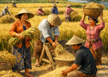 Ilustrasi : produksi padi Jawa Barat diprediksi mengalami peningkatan. (Foto: by AI)