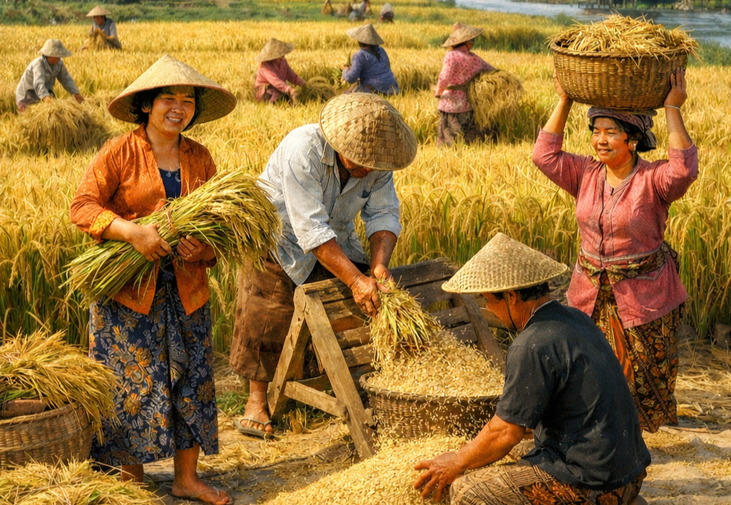 Ilustrasi : produksi padi Jawa Barat diprediksi mengalami peningkatan. (Foto: by AI)