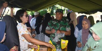 Jelang Lebaran Bazar Ramadan TNI Sediakan Sembako Terjangkau bagi Masyarakat Sukabumi