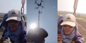 Petani Jombang Viral Pulang dari Kebun Naik Drone, Aksi Unik Ini Bikin Heboh Media Sosial